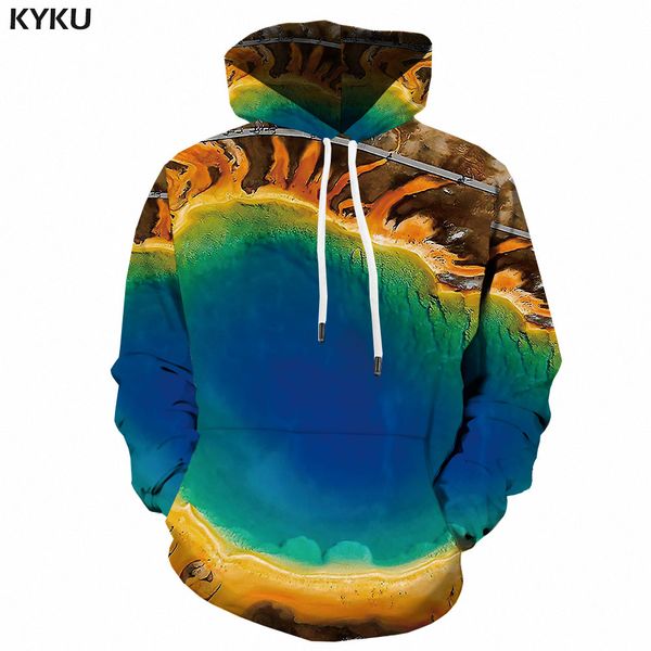 

kyku brand ocean sweatshirts men flame 3d printed rock hoody anime colorful hooded casual art sweatshirt printed long sleeve, Black