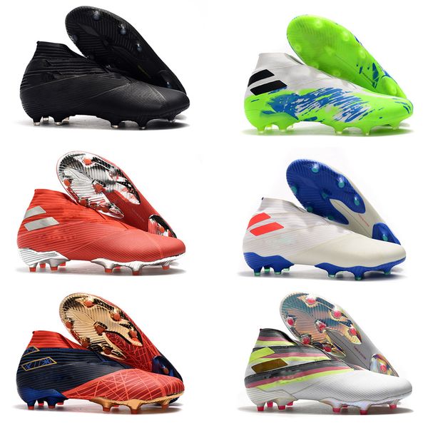 

new mens messi nemeziz 19+ laceless fg ace 19+x 19.1 slip-on soccer shoes football high ankle boots cleats size us6.5-11