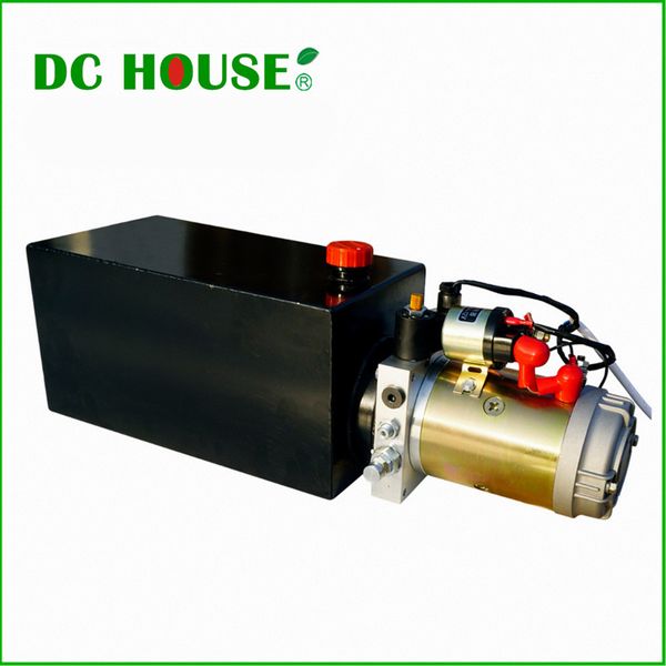 

dc house single acting hydraulic pump 10l 12v dump trailer- 10 quart 3200 psi max