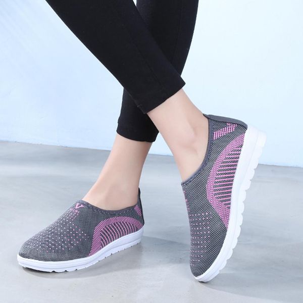 

женские сетки плоские туфли с cotton casual прогулки нашивки кроссовки мокасины мягкая обувь 2019 весна новый поскользнуться на flat, Black