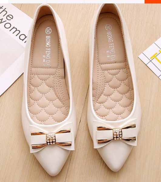 

2019 women's shoes in spring and autumn with new style slope heel pointed end bowknot @46, Black