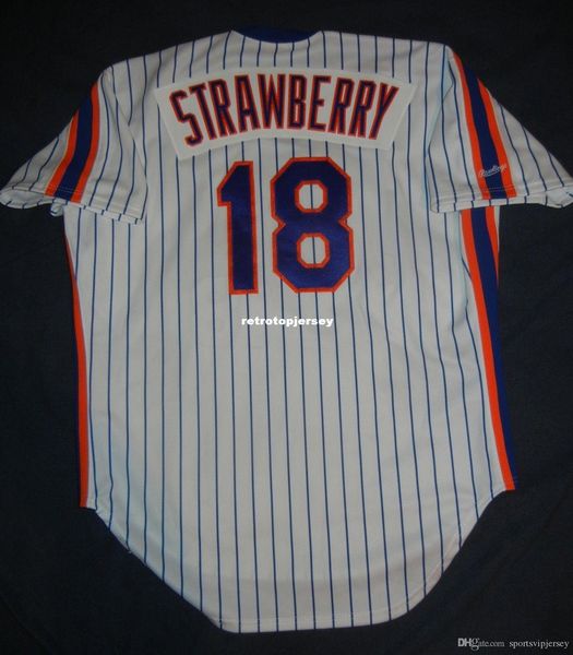 

retro rawlings #18 darryl strawberry new york jersey pinstripe cone mens stitched baseball jerseys, Black;blue