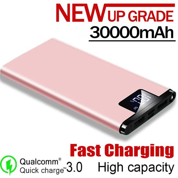 

ultra-thin power bank 30000 mah large-capacity portable charger travel power bank lcd digital display external battery pack