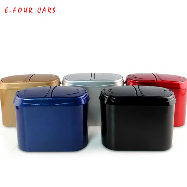 E Four Car Hanging Trash Tin Abs Material Mini Size Fashion Design Garbage Car Rubbish Trash Can Automative Accessories Interior Car Interior Ideas