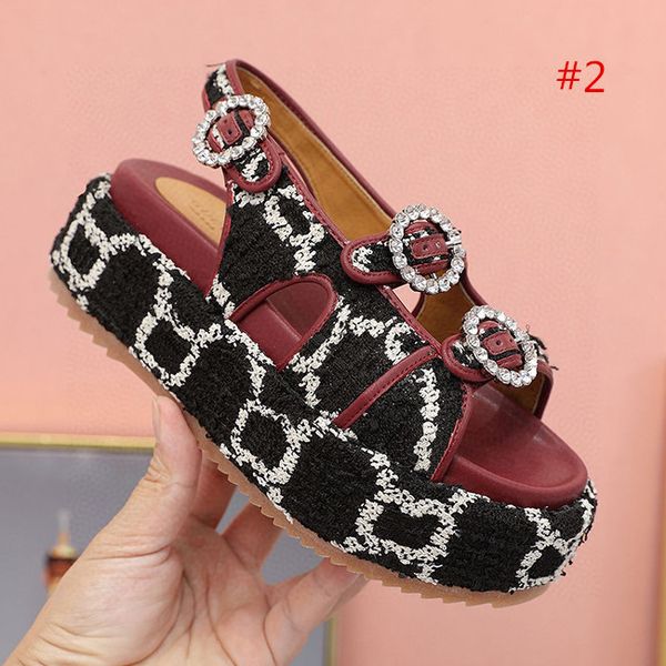 

2020 fashion new type of thick bottom letter sandals for women sandals high heels summer shoes leopard slides chaussures femme, Black