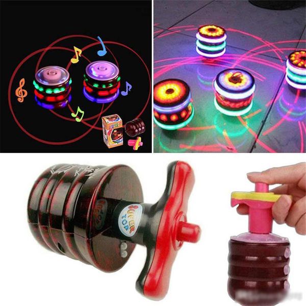 

music gyro peg-spinning brinquedo funny kids toy classic ufo gyroscope laser color flash led light new year's gift