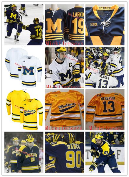 

Custom Michigan Wolverines Hockey Jersey Chris Summers Tyler Motte DYLAN LARKIN Zach Werenski Zach Hyman Kyle Connor Carl Hageli Jersey