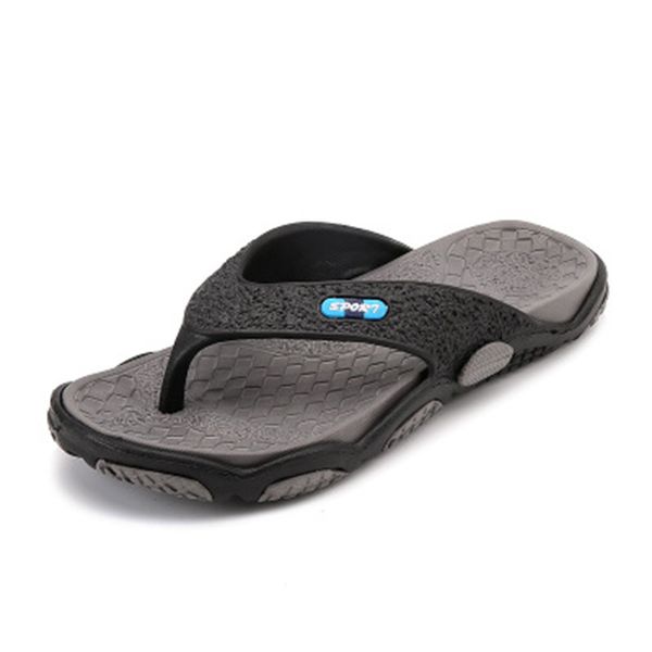

2019 large size summer non-slip pinch sandals and slippers refreshing breathable flip flops men's beach sandals and slippers men, Black