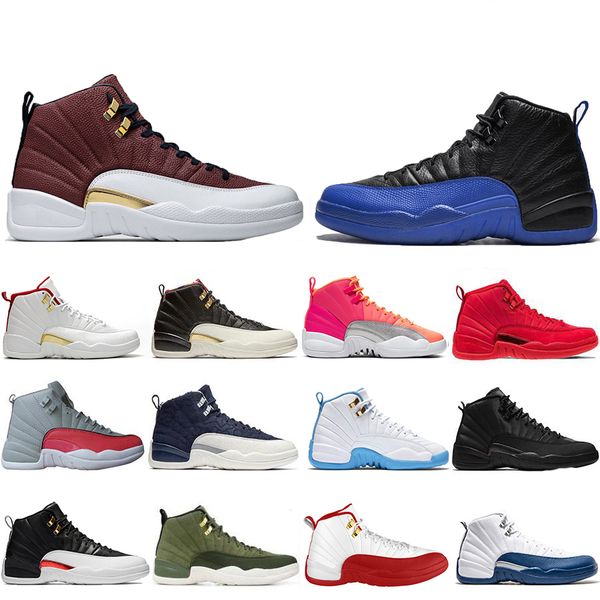 

new game ball punch 12 12s mens basketball shoes reverse taxi fiba flu game bulls gym red sports sneakers us 7-13, White;red