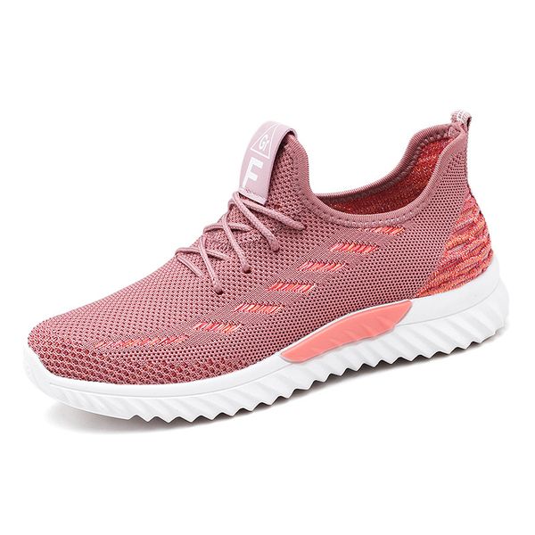 

2020 female flying woven breathable shoes casual women sneakers running comfortable women's shoes female lace light pink, Black