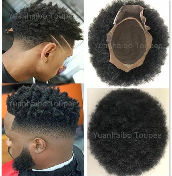 

afro curl human hair toupee black color short indian remy hair replacement mens wig hairpiece toupee for black men free