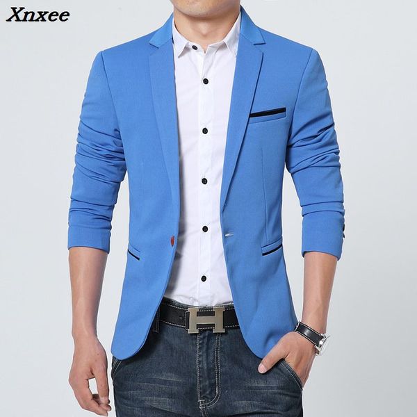 

xnxee new arrival luxury men blazer new spring fashion brand cotton slim fit men suit terno masculino blazers, White;black