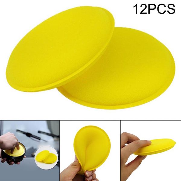 

new 12pcs car waxing polishing sponge pad round care tool accessories buffing foam csl2018