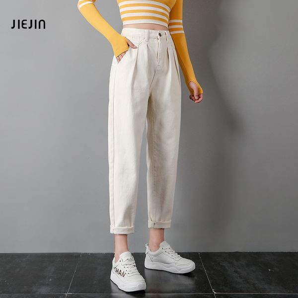 

apricot high waist pants lady loose harem fall 2020new wide-legged turnip overalls casual ankle-length pants, Black;white