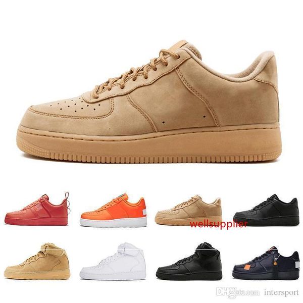 

one 1 dunk running shoes all black white men women sports skateboarding ones high low cut wheat brown trainers sneakers 36-45