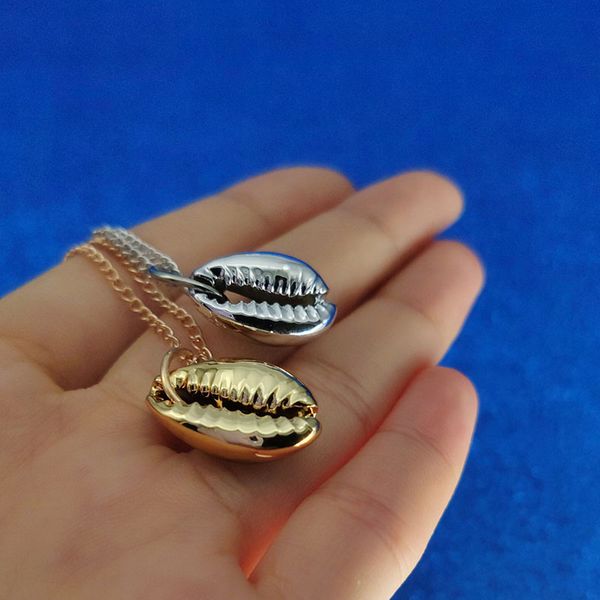 

metal shell necklace silver gold shell necklaces pendants silver gold women fashion jewelry will and sandy drop ship 380164