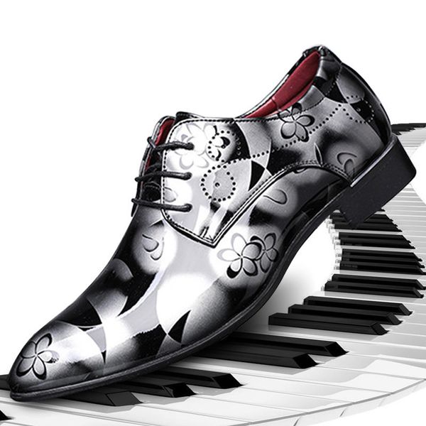 

2019 new classic men's dress shoes fashion pointed casual shoes business men's large size low to help oxford, Black
