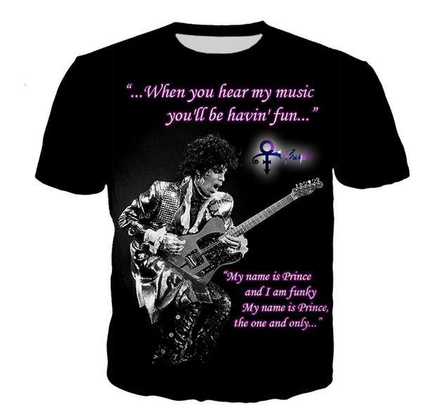

2019 fashion singer prince rogers nelson men/women 3d printed t-shirts summer hip hop streetwear short sleeves tees k1229, White;black