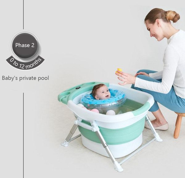 

baby bathtubs for infants children's folding bath bucket multifunctional aluminum alloy bathtub large 0-15 growth stage bathtub