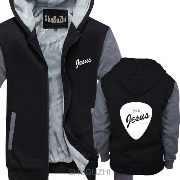 

fashion casual streetwear pick jesus - guitar pick - christian music hoodie print winter euro size sbz4115, Black