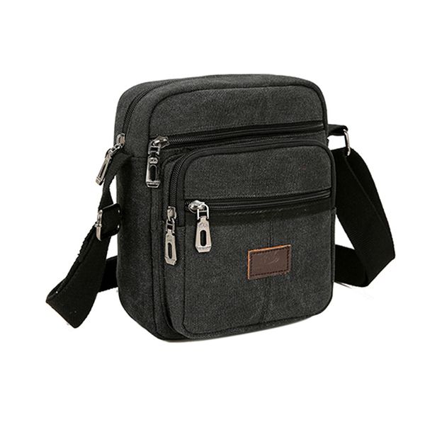 

men crossbody shoulder bag outdoor multi pockets travel canvas casual adjustable strap gift retro solid anti wrinkle