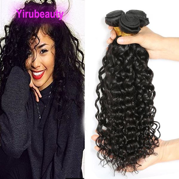 

brazilian water wave 3 bundles double hair wefts weaves 3 bundles 8-28inch peruvian indian malaysian extensions natural color, Black;brown