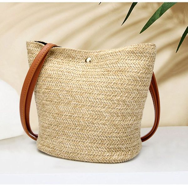 

2019 women casual straw bag summer summer holiday beach woven shoulder bag tote shoulder shopping handbag ladies