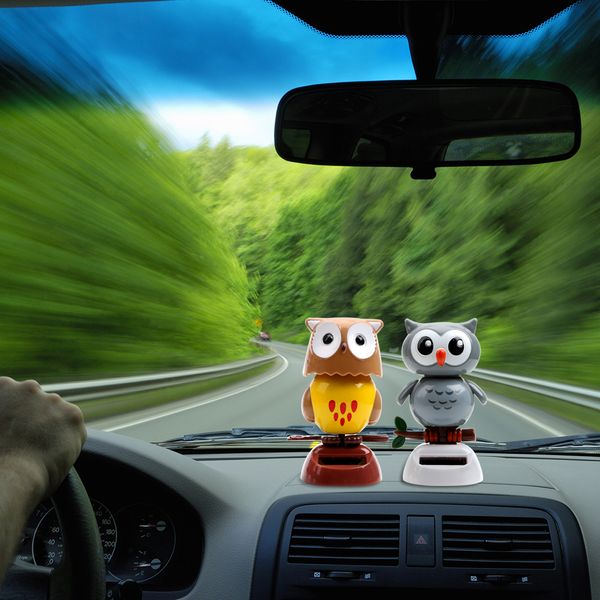 

swing doll gift dancing shaking head cute owl birds car ornament solar powered auto accessories dashboard decoration car styling