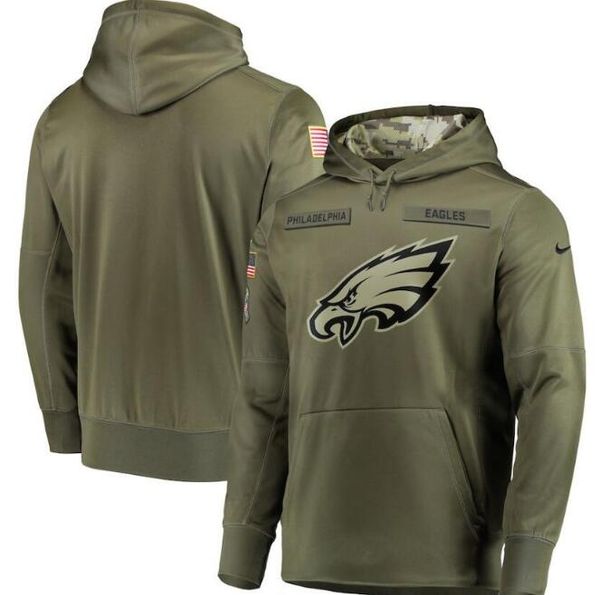 

2019 men women youth philadelphia sweatshirt eagles salute to service sideline therma performance pullover hoodie olive, Blue;black
