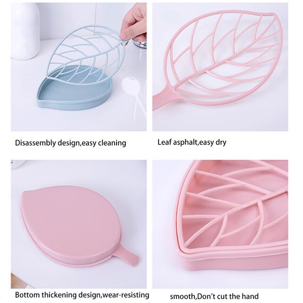 

leaf shape soap box dish storage plate tray holder case container kitchen bathroom products case stand shelf #116