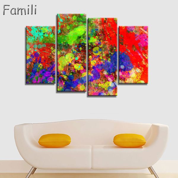 

4 pcs/set new landscape wall art painting prints on canvas abstract flower veins canvas wall picture for bedroom
