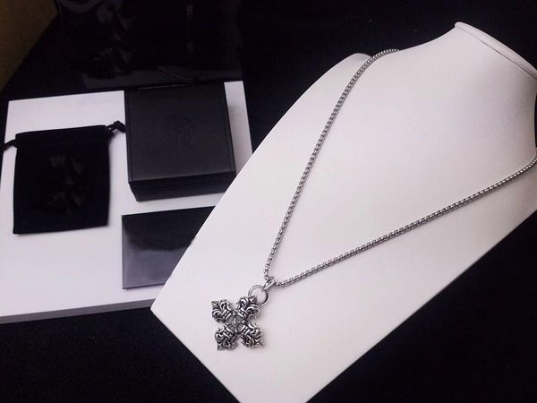 

fashion brand flame cross skull designer necklace for lady design man and women party wedding lovers gift luxury hip hop jewelry, Silver