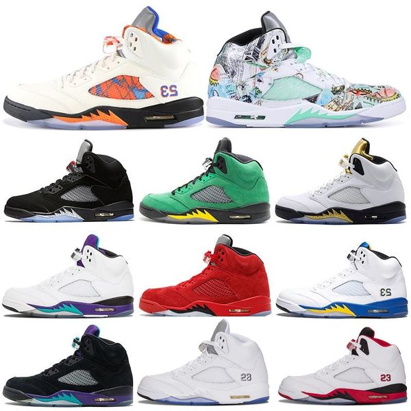 

with box 5 laney varsity royal blue psg oreo cny men basketball shoes 5s fire red olympic gold silver sneakers