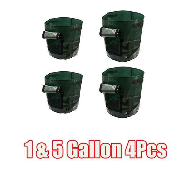 

4pcs garden vegetables potato grow bags with access flap side window durable