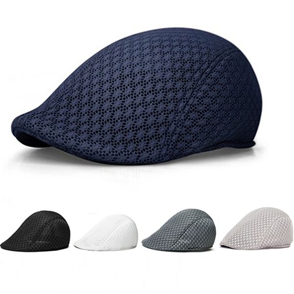 

fashion duck mesh sun flat cap golf beret newsboy cabbie baseball hat, Blue;gray