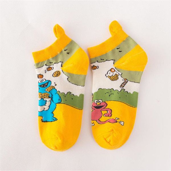 

2019 summer invisible socks female japanese new cartoon anime ladies sweet boat socks sports shallow mouth female creative sox, Black;white