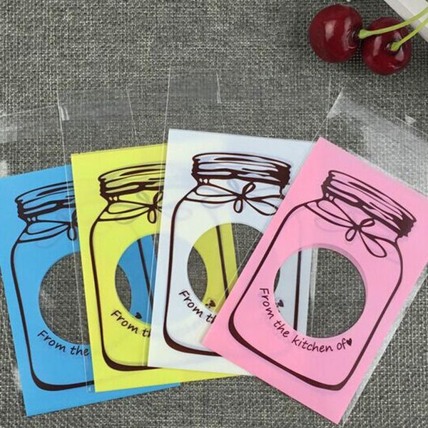 

100pcs disposable pastry cookies biscuits bags cupcake baking supplies self-adhesive wedding cellophane candy cake package gift
