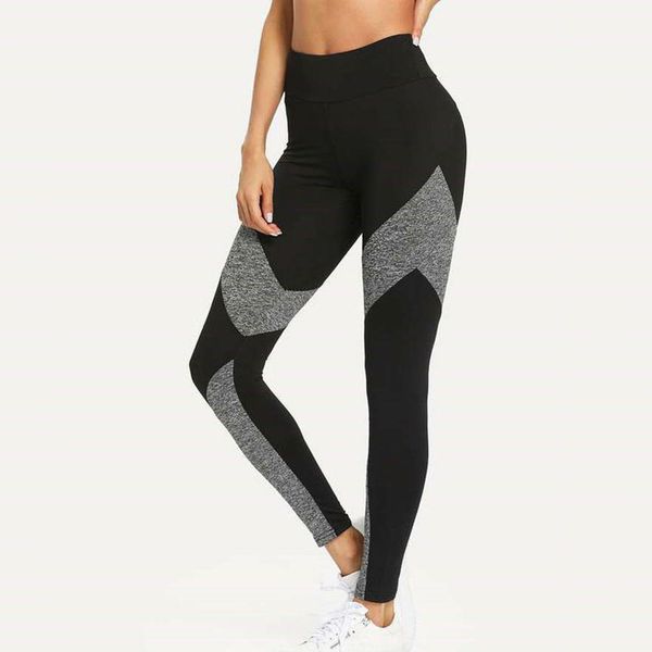 

women yoga pants stitching dark gray pants leggings workout leggings fitness gym sport running tights female trousers, White;red