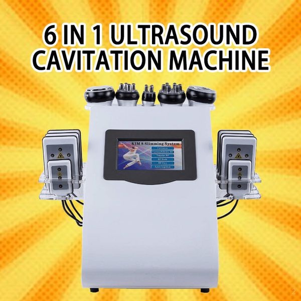 

2020 new 6 in 1 40k ultrasonic cavitation vacuum rf 3 polar sextupole quadrupole body face skin tighten slimming machine