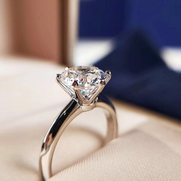 

have stamp six claw 1-3 karat diamond 925 sterling silver designer ring women marry wedding engagement rings sets lovers gift luxury jewelry, Golden;silver