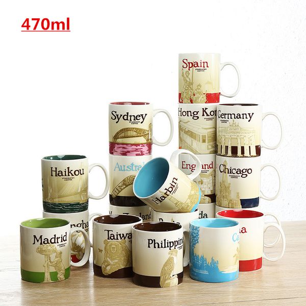 

city mug macau city cup spain country cup collection commemorative coffee cup , just have macau and spain city