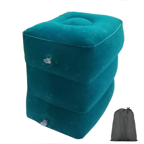 

pvc inflatable travel pillow foot pad airplane car bus footrest pillow height adjustable kids flight sleeping resting pillow
