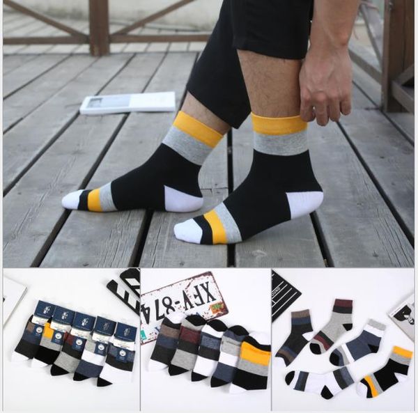 

men's cotton socks breathable sweat absorption in autumn and winter business socks thin pure color odor-proof socks, Black