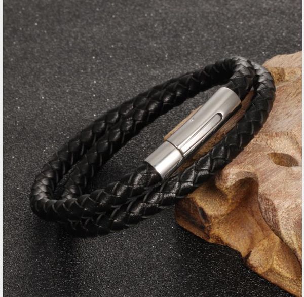

new jewelry men's bracelet simple retro fashion leather bracelet festival gift, Golden;silver