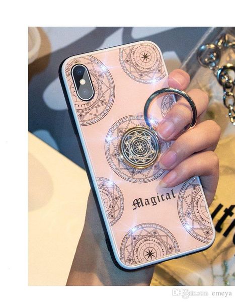 

for iphone x xr xs 11 pro max bling glitter 3d diamond soft capa cover with support ring holder stand coque for iphone 7 8 plus