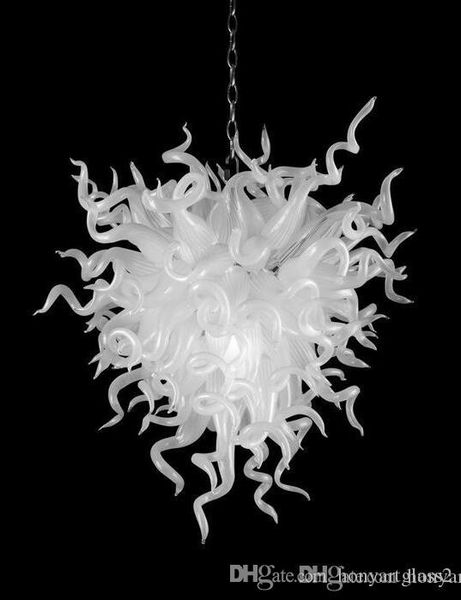 

pure white modern style glass art pendant light living room l romantic lamp decoration hand blown murano glass crystal chandelier