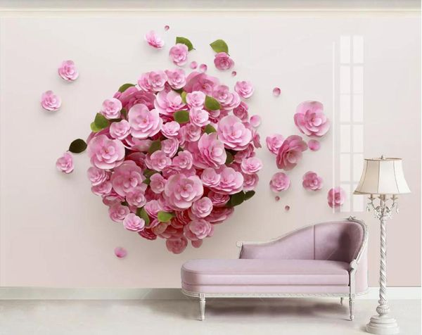 

pink flower p wallpaper 3d mural picture for living room bedroom canvas print art floral wall papers painting contact paper