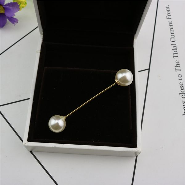 

luxury simulated pearl brooch pin dress collar decoration lapel pin jewelry gold alloy brooches for men women accessories, Gray