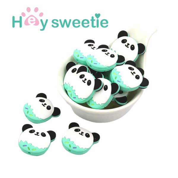 

amazon explosion models silicone panda molar beads drop glue craft diy pacifier chain accessories wholesale, Bronze;silver
