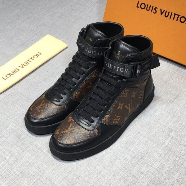 

Louis Vuitton New12 люксуса мужской повседневной обуви мода диких спортивная обувь на открытом воздух комфортно Высоких мужской обувь оригинальной коробки упаковки Zapatos